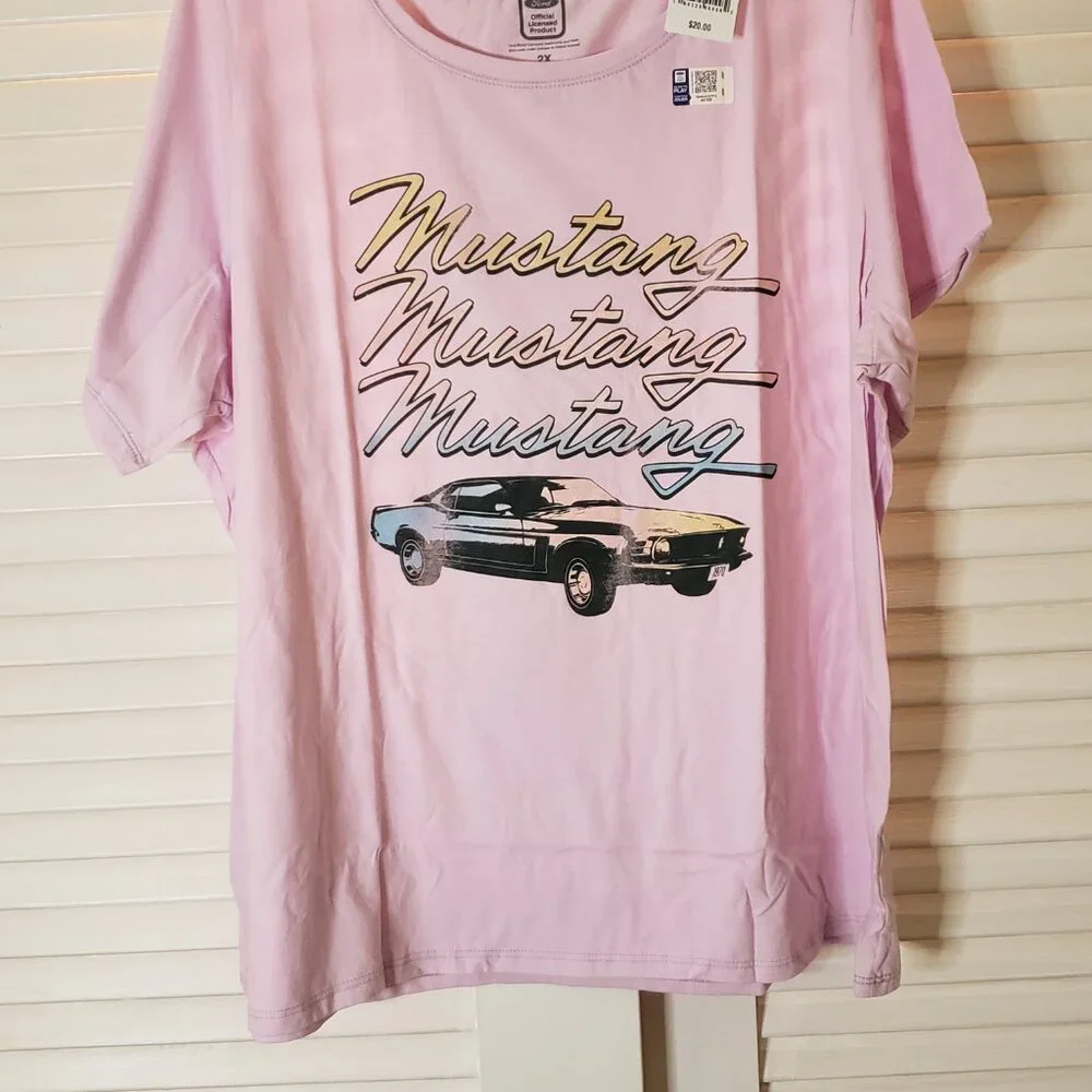 NWT Pink Mustang Womens (2X) Tee - Picture 3 of 12